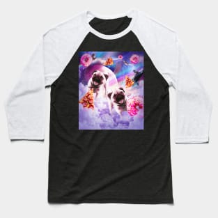 Pugs In The Clouds With Donut And Pizza Baseball T-Shirt